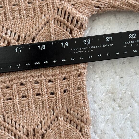 Design History Art Deco Chunky Knit Sz L Beige Cottage Boho Cozy Coastal Neutral - Picture 7 of 9